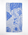 A Cognitive Surplus Cloud Watching Turkish Towel with a design on it.