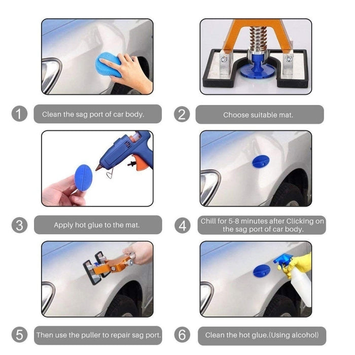 D6 29 in 1 Car Paintless Dent Repair Kit for Dings and Dents