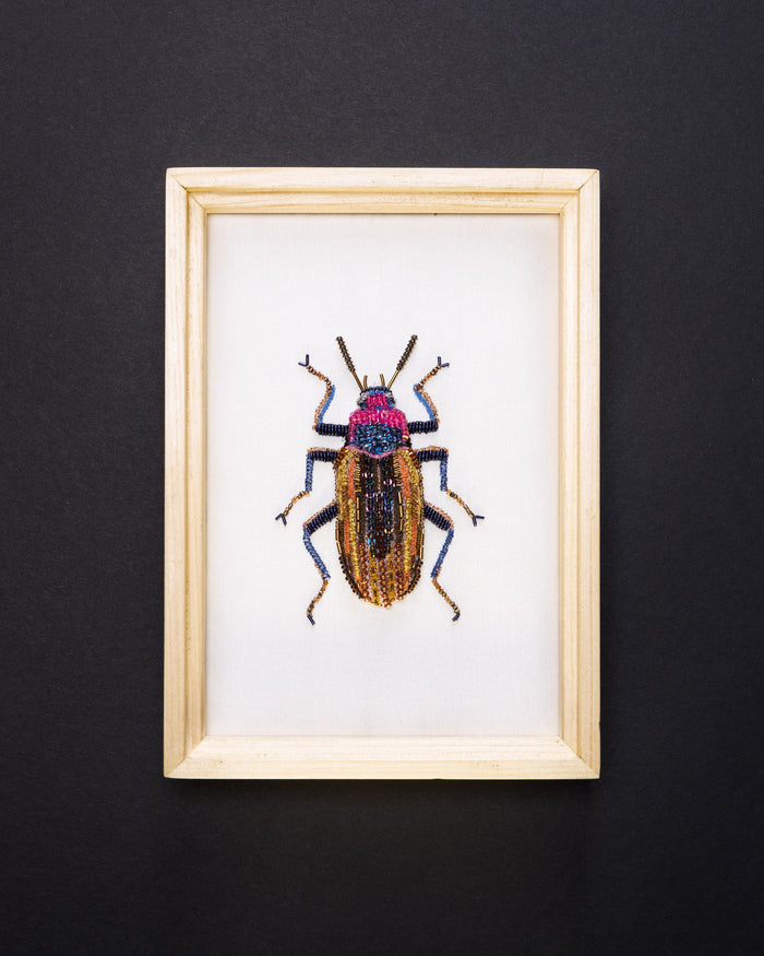 Darkling Beetle Beaded Framed Art - Trovelore