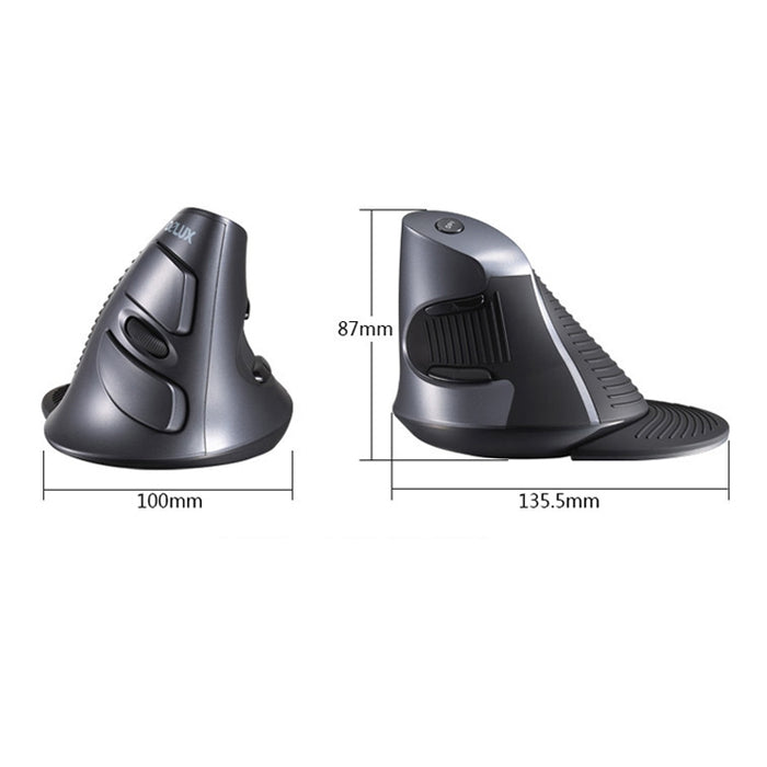 DELUX M618 Ergonomic Wireless Mouse - 6-Keys Vertical Snail Design