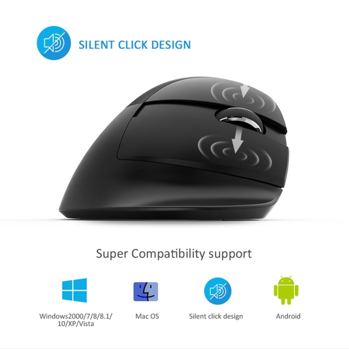 DELUX M618 Mini 2.4G Wireless Ergonomic Vertical Mouse Pink USB Rechargeable 2400DPI