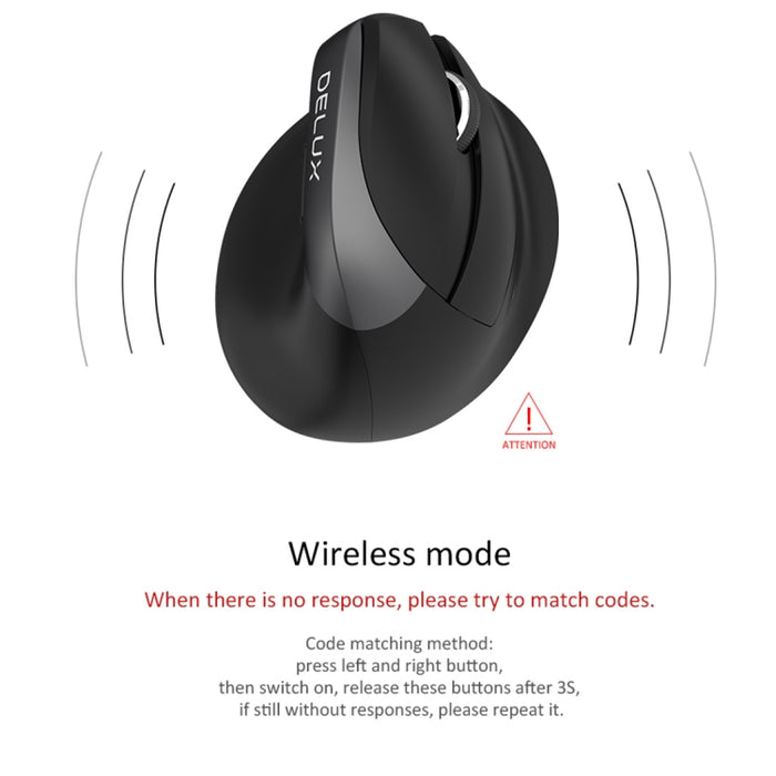 DELUX M618 Mini 2.4G Wireless Ergonomic Vertical Mouse Pink USB Rechargeable 2400DPI