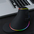 DELUX M618 Plus Ergonomic RGB Wired Optical Mouse - 4000DPI Vertical Design