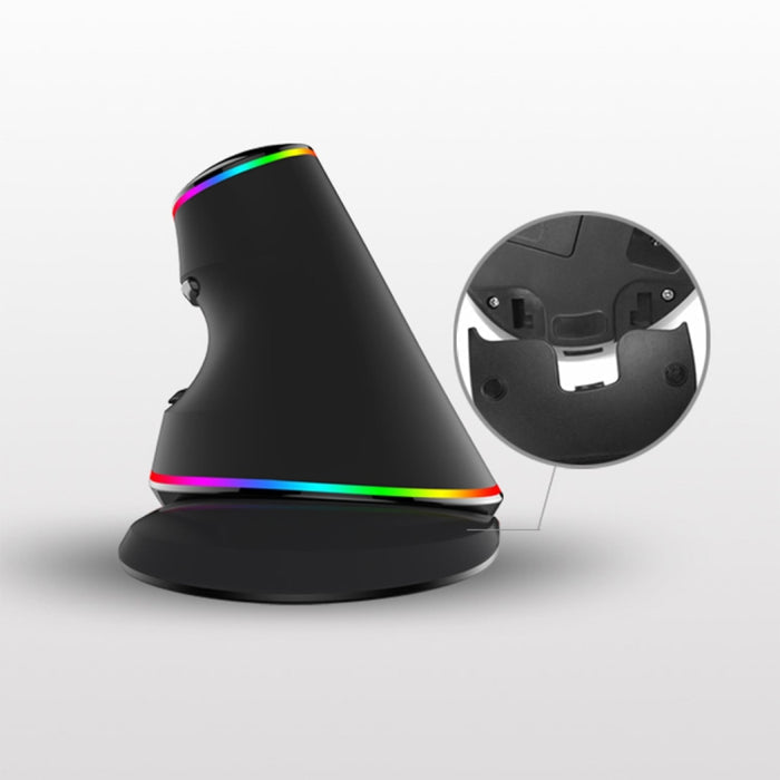 DELUX M618 Plus Ergonomic RGB Wired Optical Mouse - 4000DPI Vertical Design