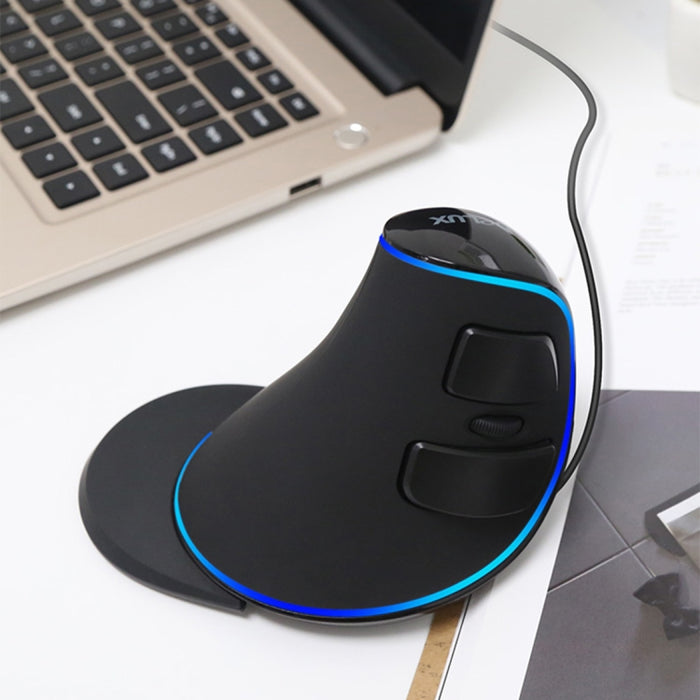 DELUX M618 Plus Wired Blue Version Ergonomic Vertical Optical Mouse
