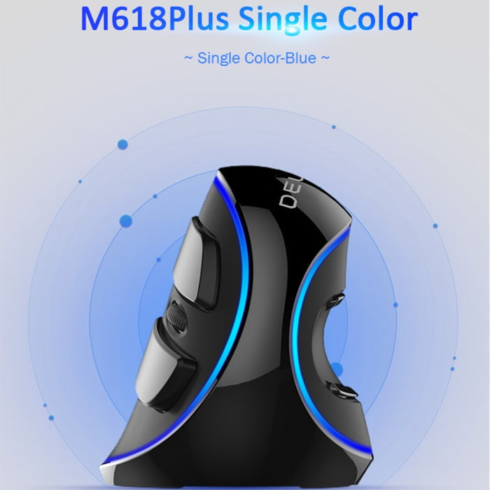 DELUX M618 Plus Wired Blue Version Ergonomic Vertical Optical Mouse
