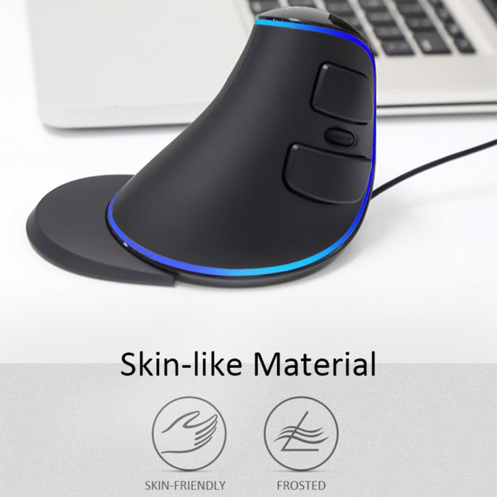 DELUX M618 Plus Wired Blue Version Ergonomic Vertical Optical Mouse
