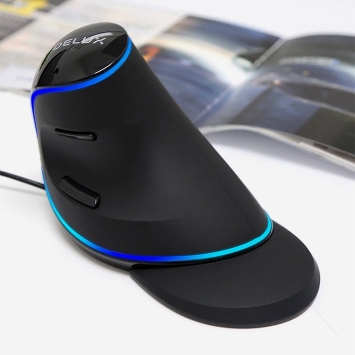 DELUX M618 Plus Wired Blue Version Ergonomic Vertical Optical Mouse
