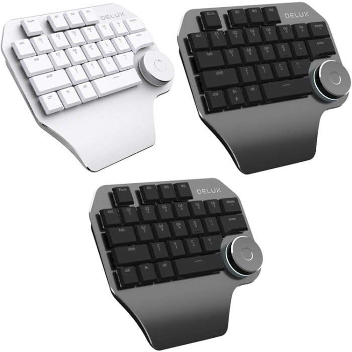 DELUX T11 Single-Hand Keyboard Shortcuts 29 Keys Flat Keyboard Speech Tool