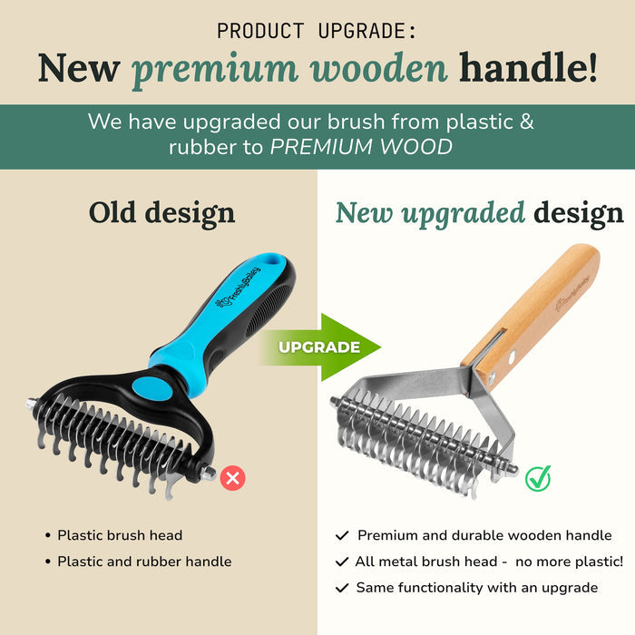 Dematting and deshedding comb for cats and dogs