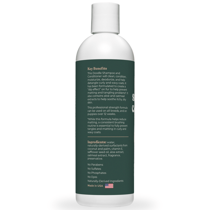 Doodle shampoo and conditioner bottle
