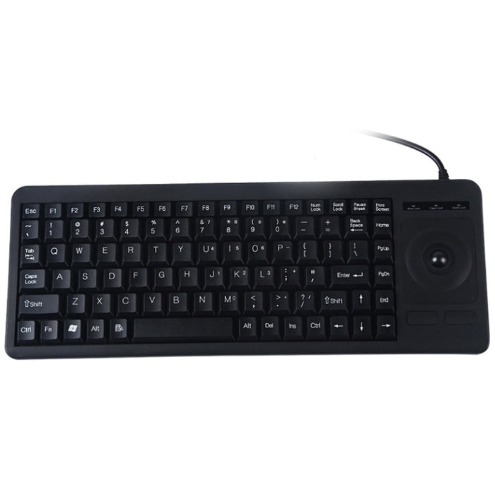 DS-8900 Trackball Keyboard with Water Splash Protection - PS/2 Interface, Laser Engraved Characters, One-Piece Wired Design