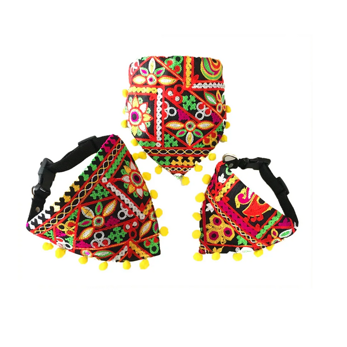 Embroidered collar scarf