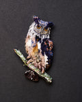 Eurasian Eagle-Owl Beaded Brooch Pin - Trovelore