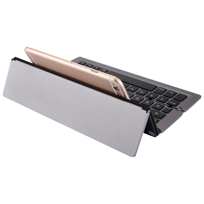 F18 Ultra-Slim Bluetooth Wireless Keyboard - Rechargeable Foldable 58 Keys with Holder