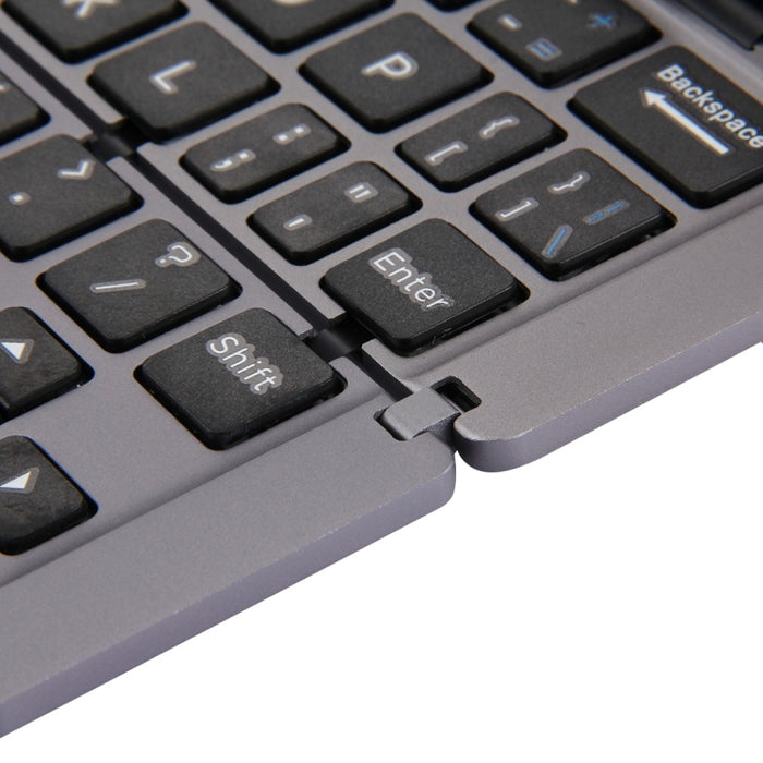 F18 Ultra-Slim Bluetooth Wireless Keyboard - Rechargeable Foldable 58 Keys with Holder