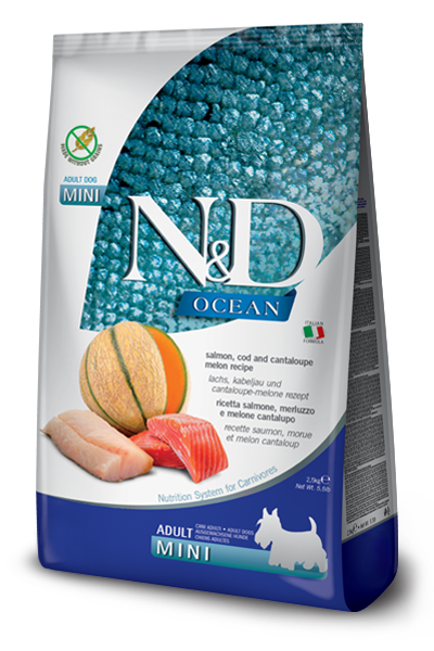 Farmina N&D Ocean Canine Salmon, Cod & Cantaloupe Melon Adult Mini Dry Dog Food