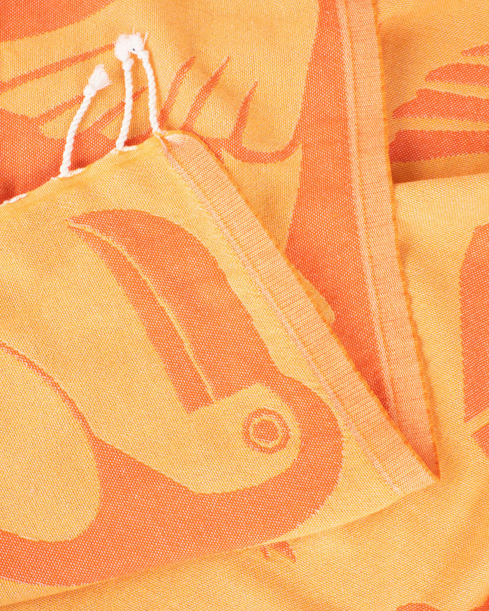 A Feathered Friends: Ornithology Turkish Towel with a bird design on it, made by Cognitive Surplus.