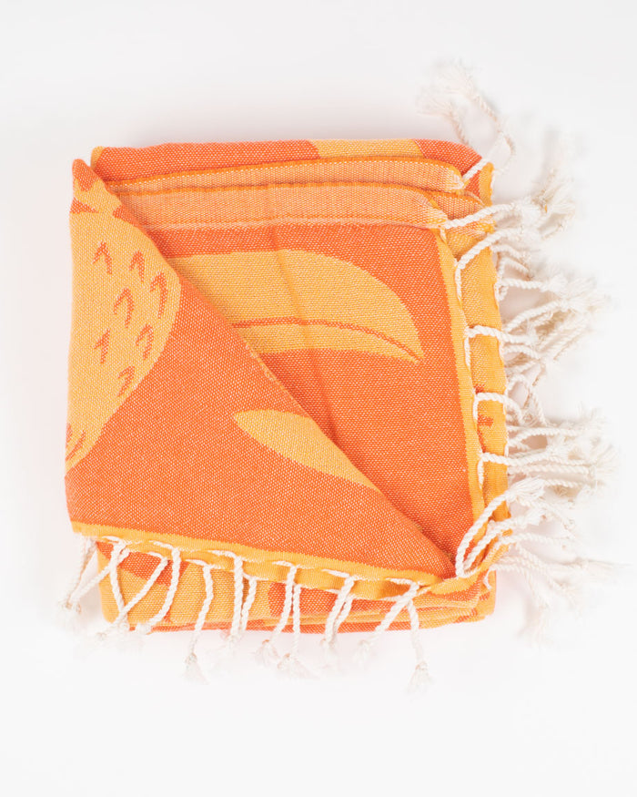 An Feathered Friends: Ornithology Turkish Towel with tassels on it.