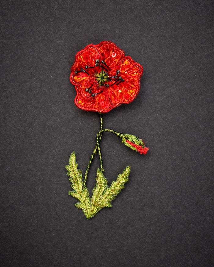 Field Poppy Brooch Pin - Trovelore
