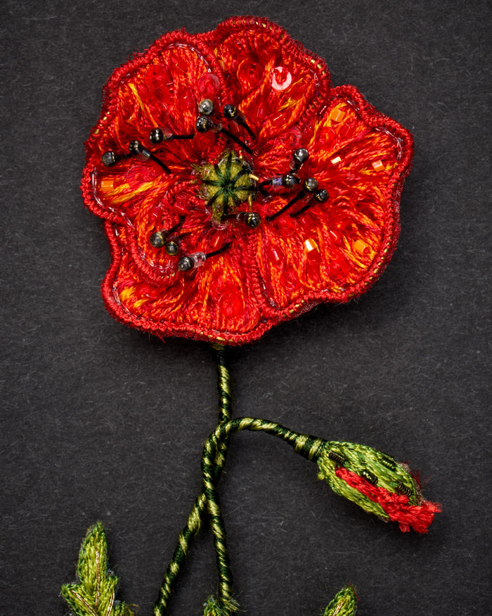 Field Poppy Brooch Pin - Trovelore