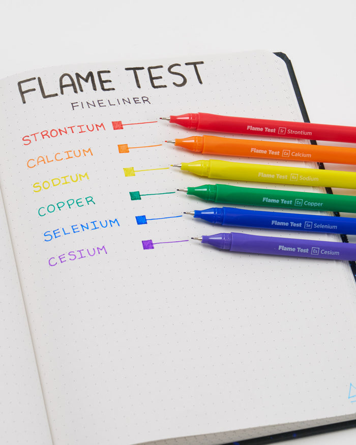 Flame Test Fineliner Pens (Pack of 6)