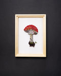 Fly Agaric Mushroom Beaded Framed Art - Trovelore