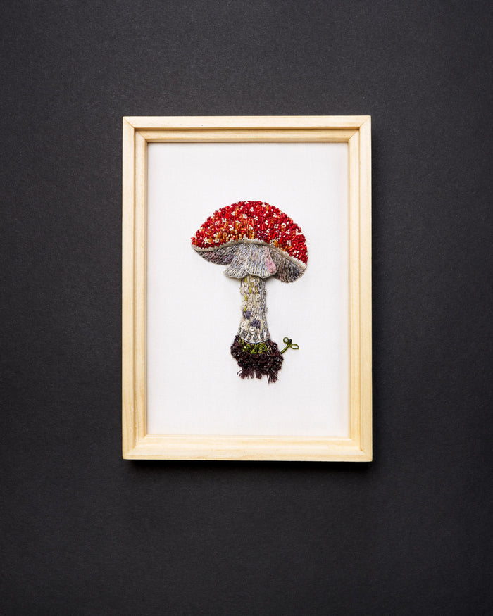 Fly Agaric Mushroom Beaded Framed Art - Trovelore