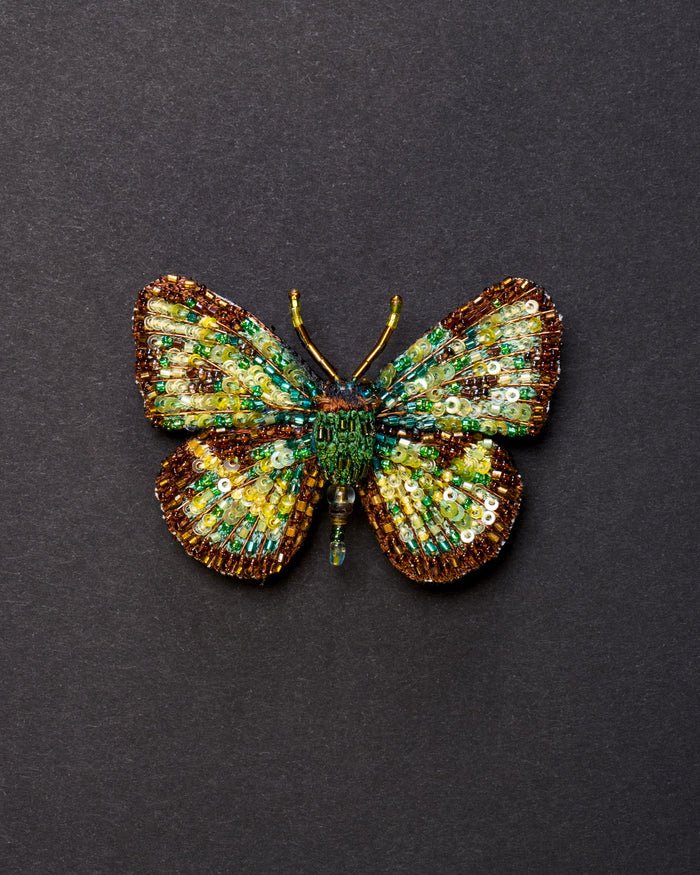 Four Spot Sailor Butterfly Beaded Brooch Pin - Trovelore