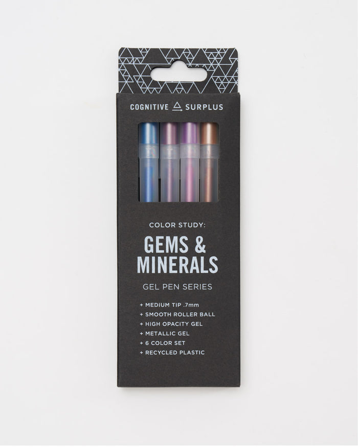 Gems & Minerals Metallic Gel Pens (Pack of 6)