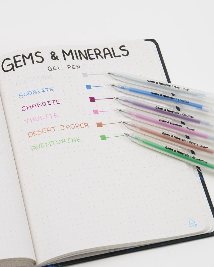 Gems & Minerals Metallic Gel Pens (Pack of 6)