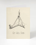 Get well soon Cognitive Surplus: Leg Illustration Card.