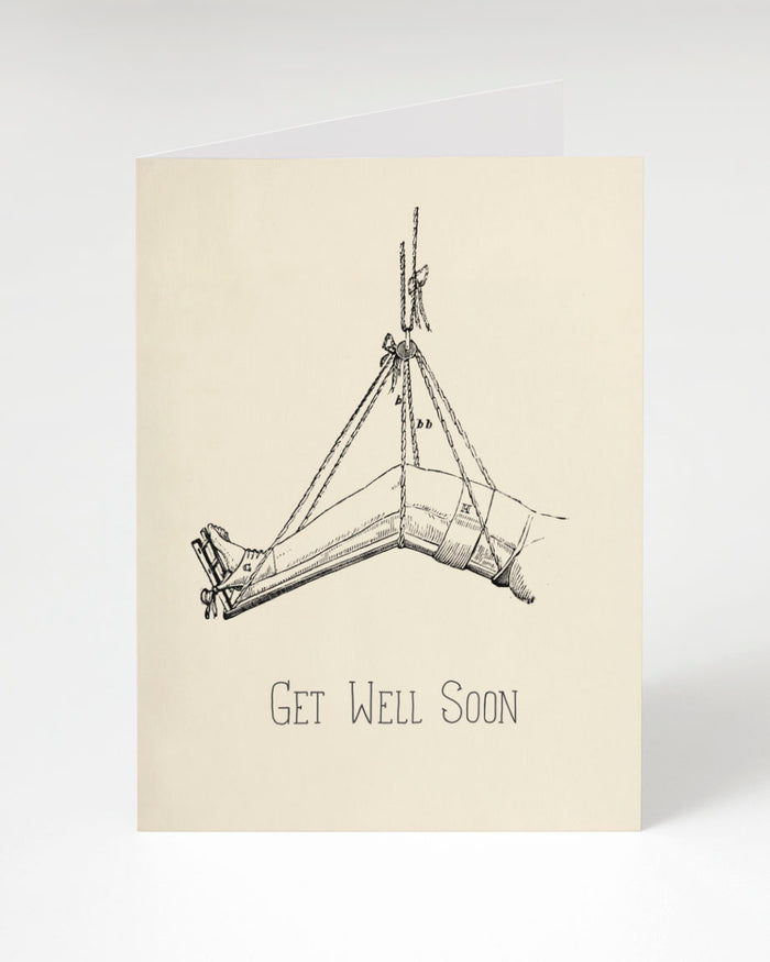 Get well soon Cognitive Surplus: Leg Illustration Card.
