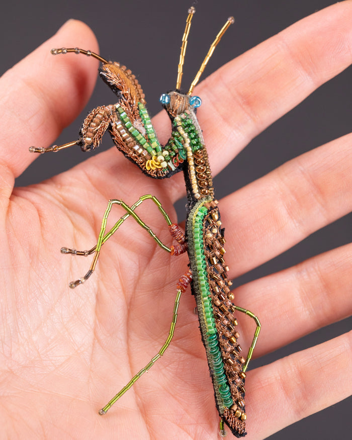 Green Mantis Brooch Pin - Trovelore