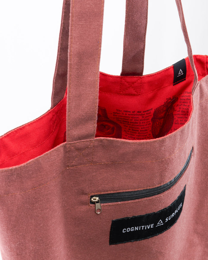 Heart Anatomy Canvas Shoulder Tote