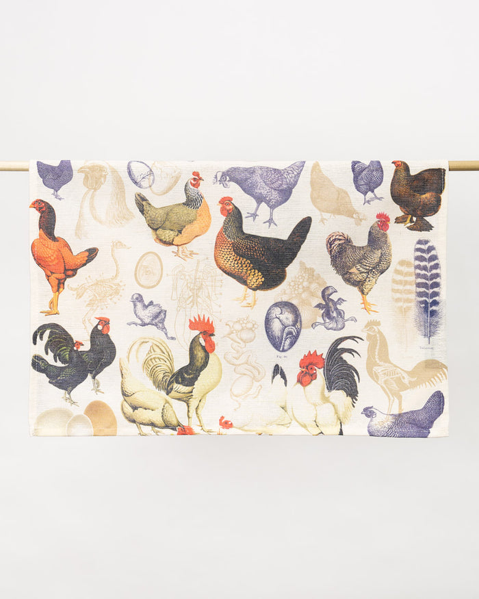 Hens & Chickens Tea Towel