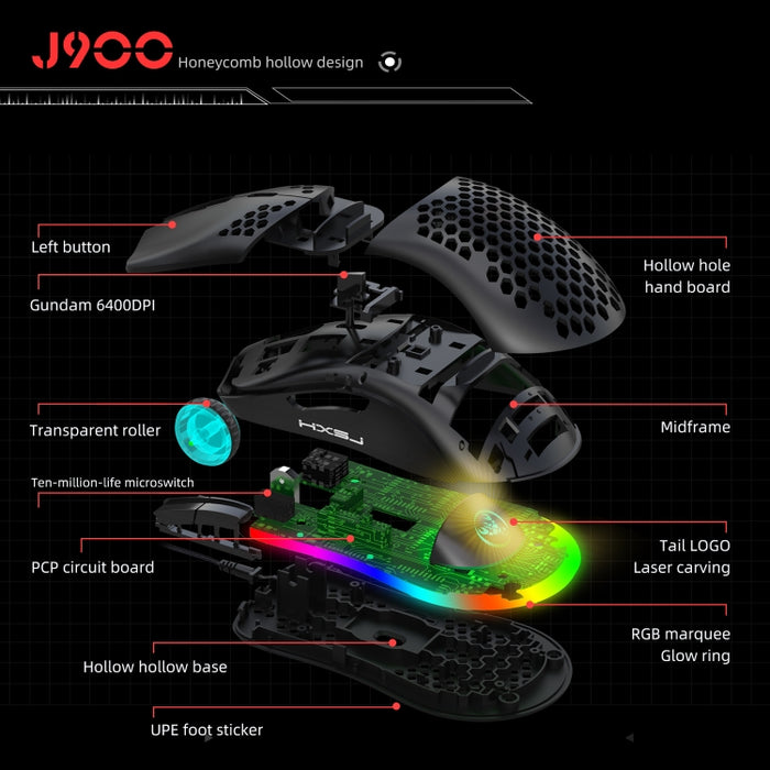 HXSJ Gaming Keyboard and Mouse Set - V100 One-Handed Keyboard, A883 Gaming Mouse, and Converter Combo