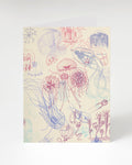 A Cognitive Surplus Jellyfish Greeting Card with a drawing of jellyfish and other sea creatures.