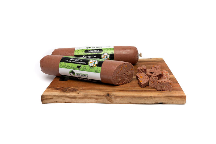 Kangaroo, Offal & Veg Dog Roll - Wanneroo Stock Feeders