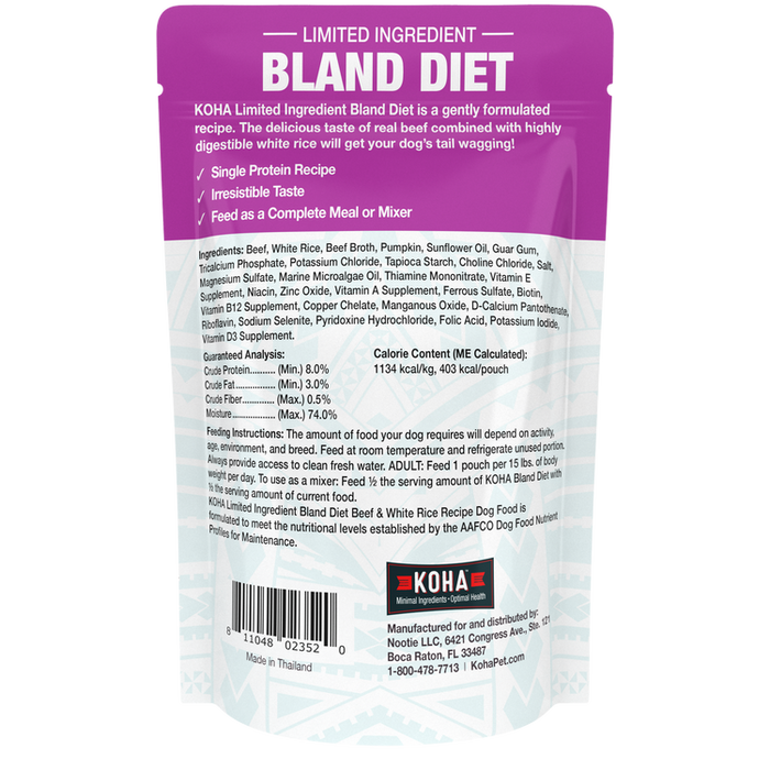 Koha Limited Ingredient Bland Diet Beef & White Rice Recipe for Dogs