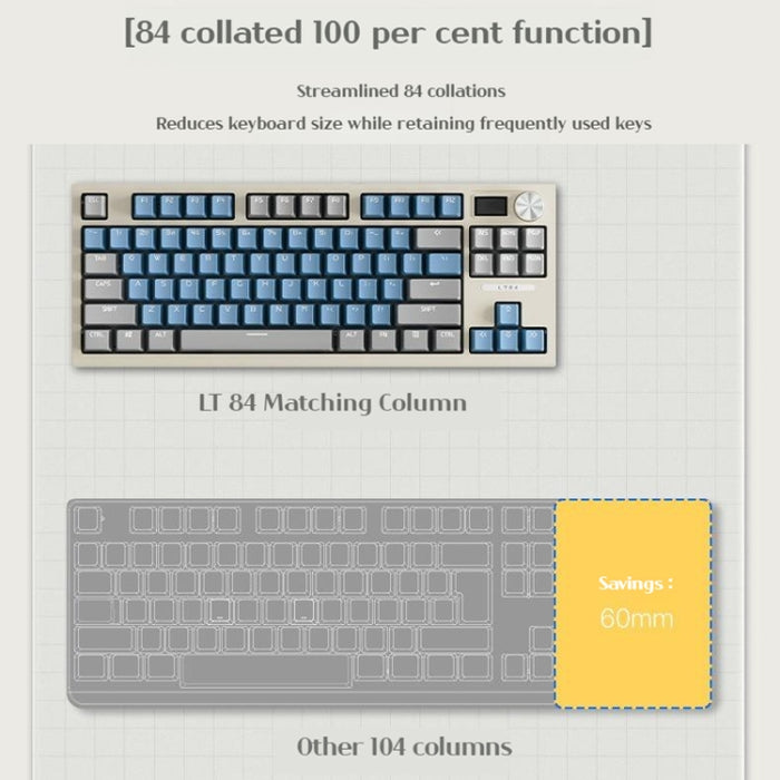 LANGTU LT84 Mechanical Keyboard Wired Green Shaft White - Enhanced Gaming Experience