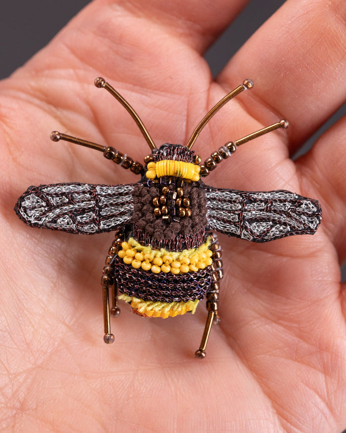Large Earth Bumblebee Brooch Pin - Trovelore