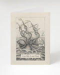 A Let Me Love You! Octopus Card with an illustration of an octopus and a ship, by Cognitive Surplus.