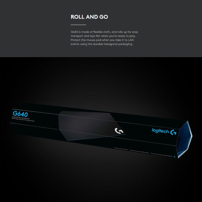 Logitech G640 Gaming Mouse Pad - Soft Cloth E-sport Design, Size 46 x 40cm