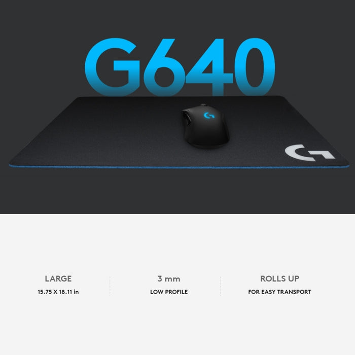 Logitech G640 Gaming Mouse Pad - Soft Cloth E-sport Design, Size 46 x 40cm