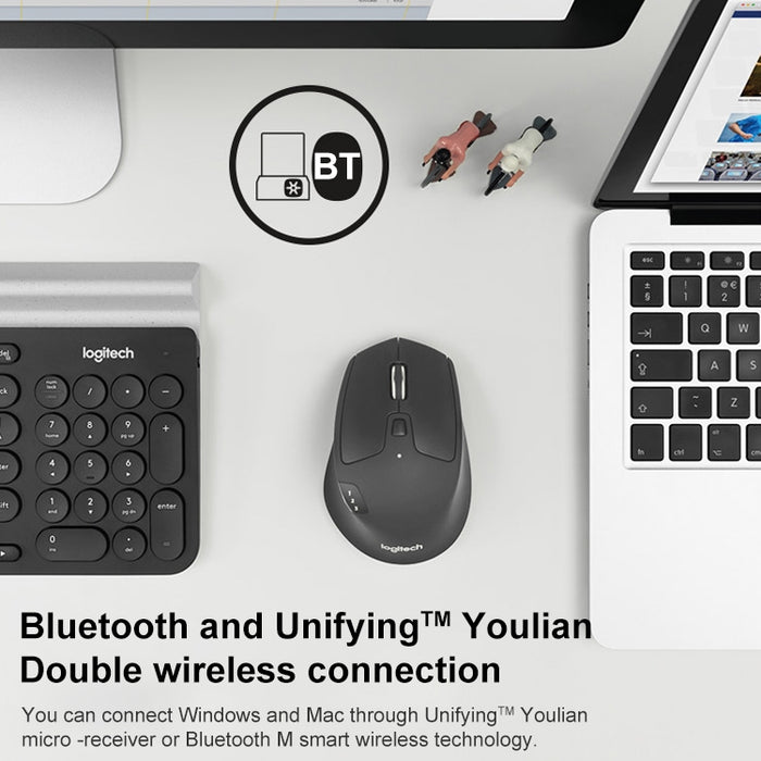 Logitech M720 Wireless Mouse - 1000DPI 2.4GHz Bluetooth Multimode Mouse