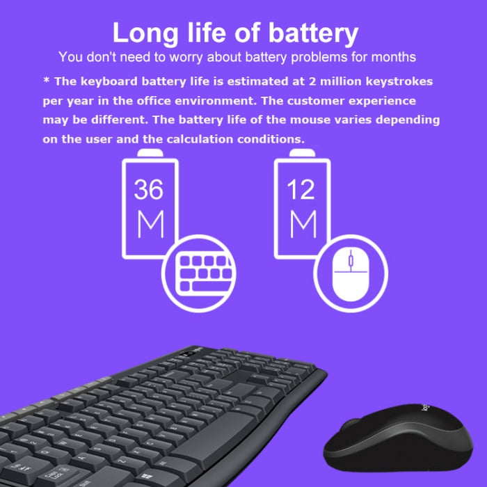 Logitech MK270 Wireless Keyboard Mouse Set - 2.4GHz Connectivity and Compact Design