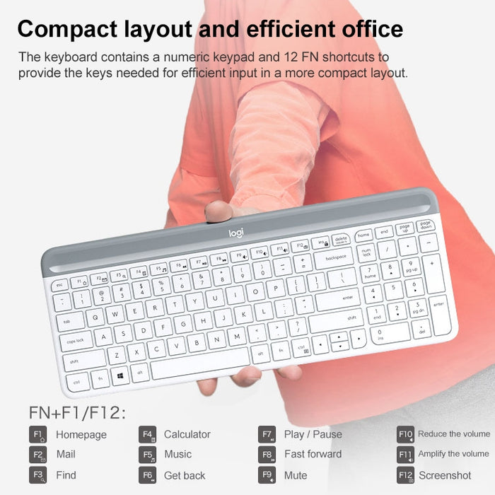 Logitech MK470 Wireless Keyboard Mouse Set for Quiet Productivity