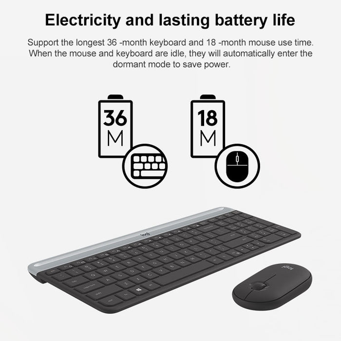 Logitech MK470 Wireless Keyboard Mouse Set for Quiet Productivity