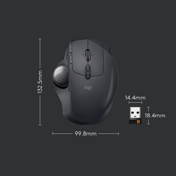 Logitech MX ERGO Trackball Mouse - 440DPI Bluetooth & Unifying Dual-mode Wireless Optical Mouse
